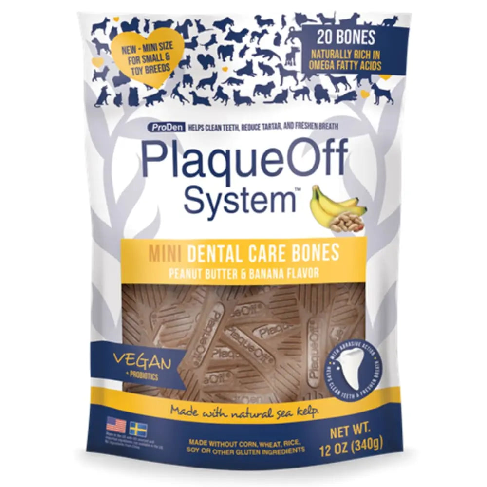 ProDen PlaqueOff MINI Dental Care Dog Chews with Peanut Butter and Banana Flavors