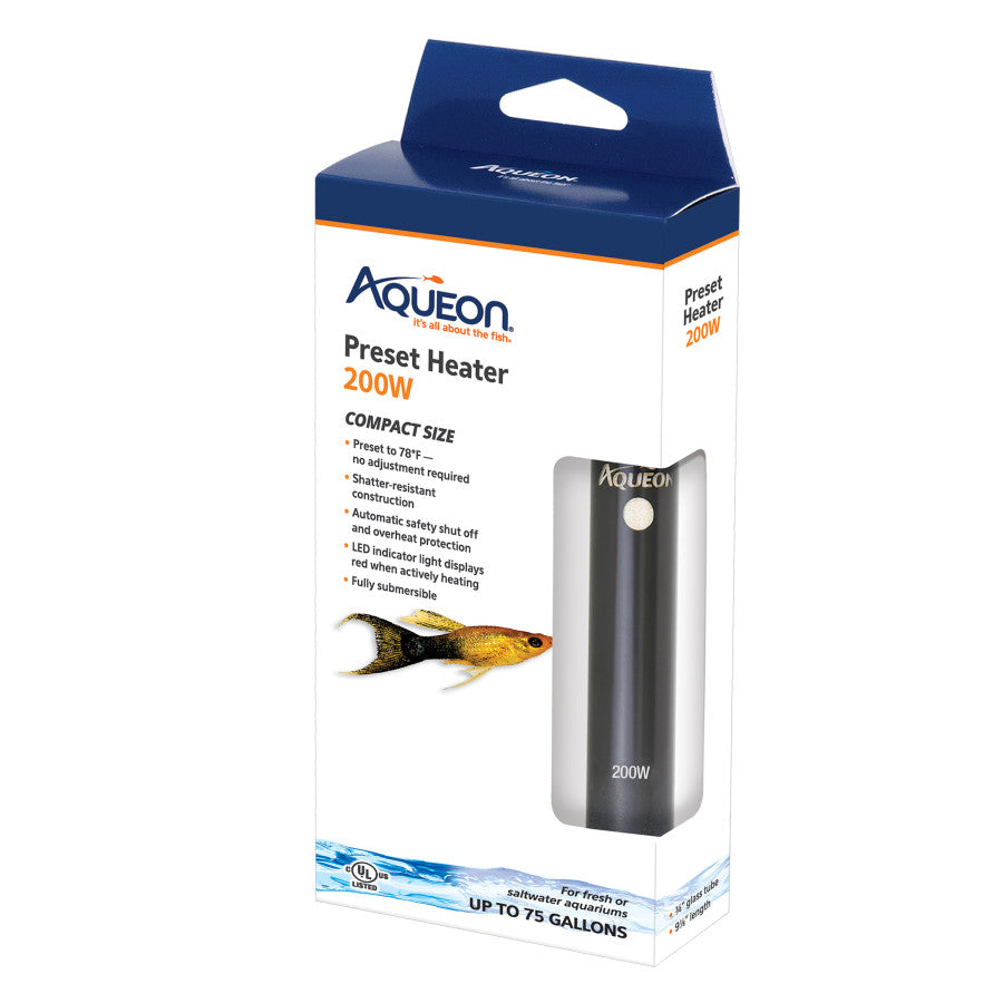 Aqueon Fully Submersible Preset Aquarium Heater with Auto Shut - off