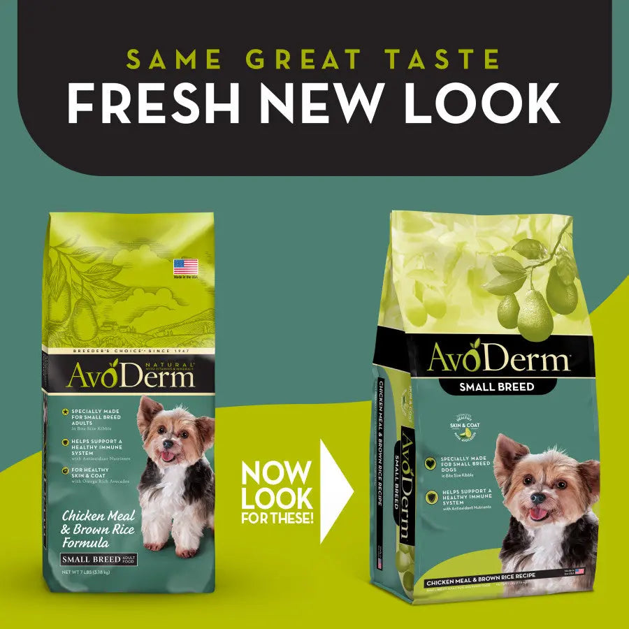 AvoDerm Natural Premium Dry Dog Food for Small Breeds with Chicken Meal and Brown Rice