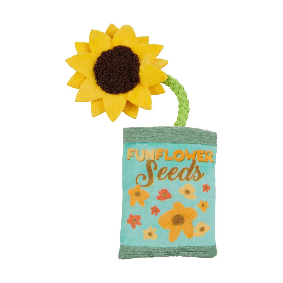 BARK Interactive Funflower Seeds Rope Squeaky Dog Toy for Small to Medium Dogs