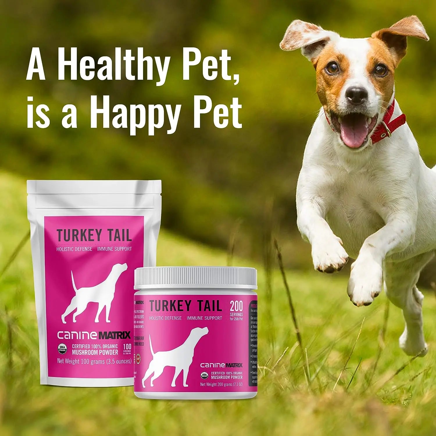 Canine Matrix Turkey Tail Mushroom-Based Holistic Defense Immune Support Dietary Supplement for Dogs