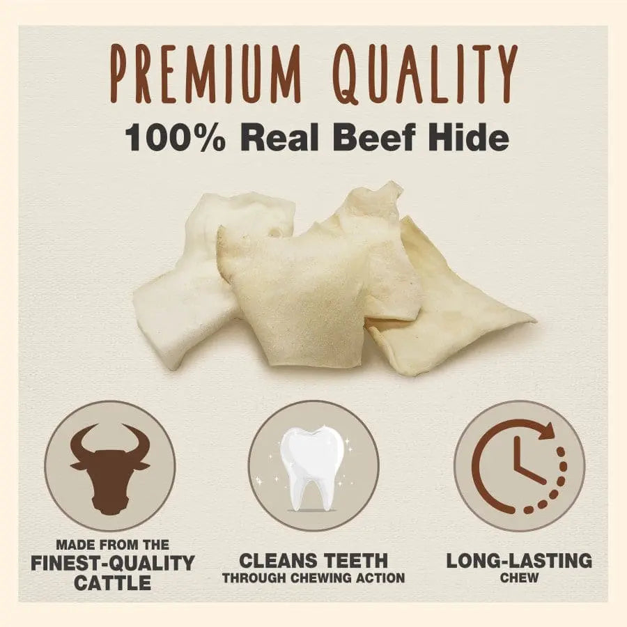 Cadet Premium Quality Beef Hide Chew Chips for Dogs - 1 Pound Bag of Delicious Canine Treats
