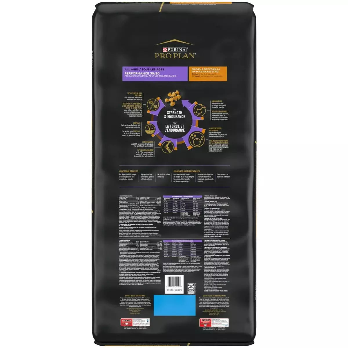 Purina Pro Plan 30/20 Chicken & Rice Dog Food for All Ages Active Dogs