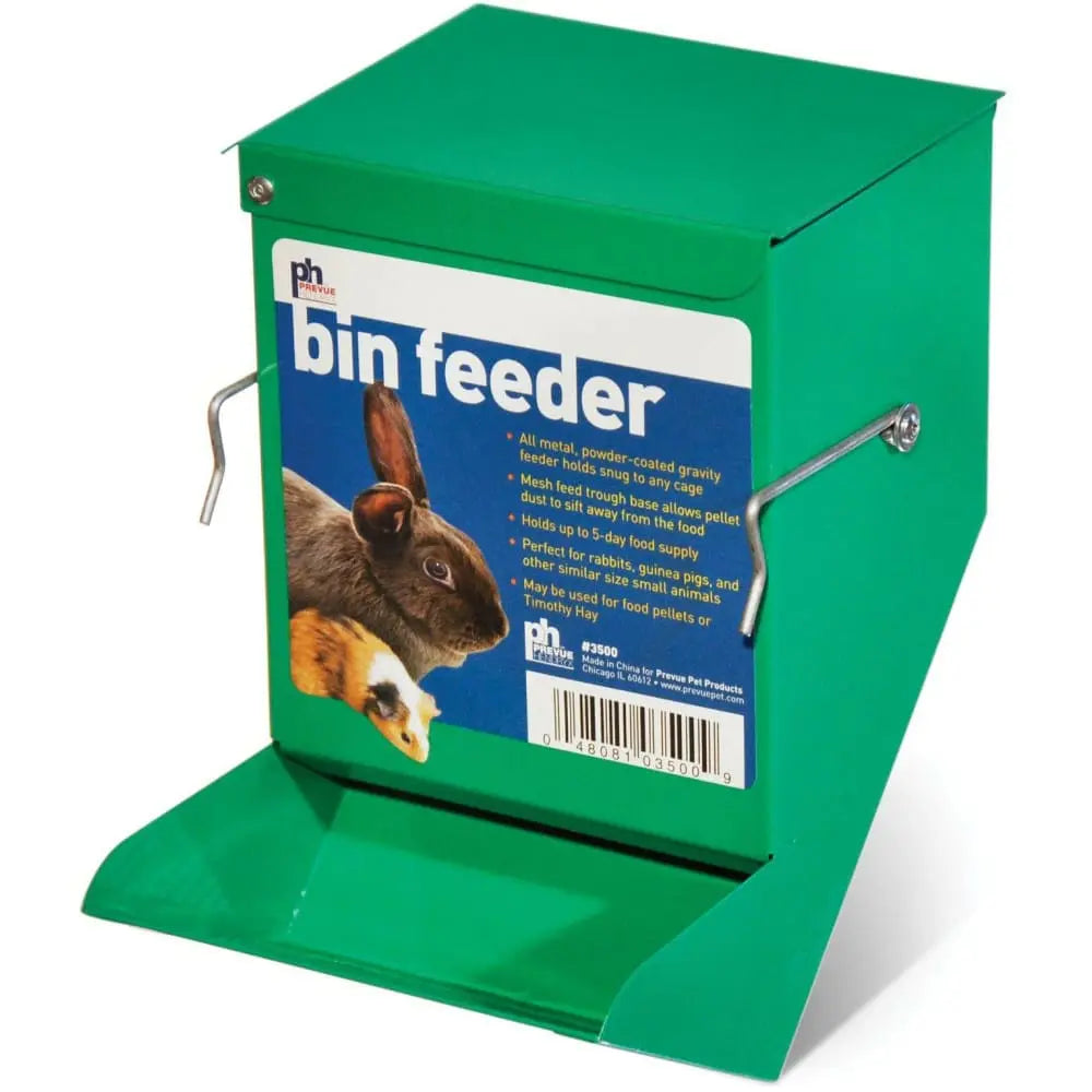 Prevue Pet Products Small Animal Gravity Metal Bin Feeder for Rabbits, Guinea Pigs and Similar - Sized Pets