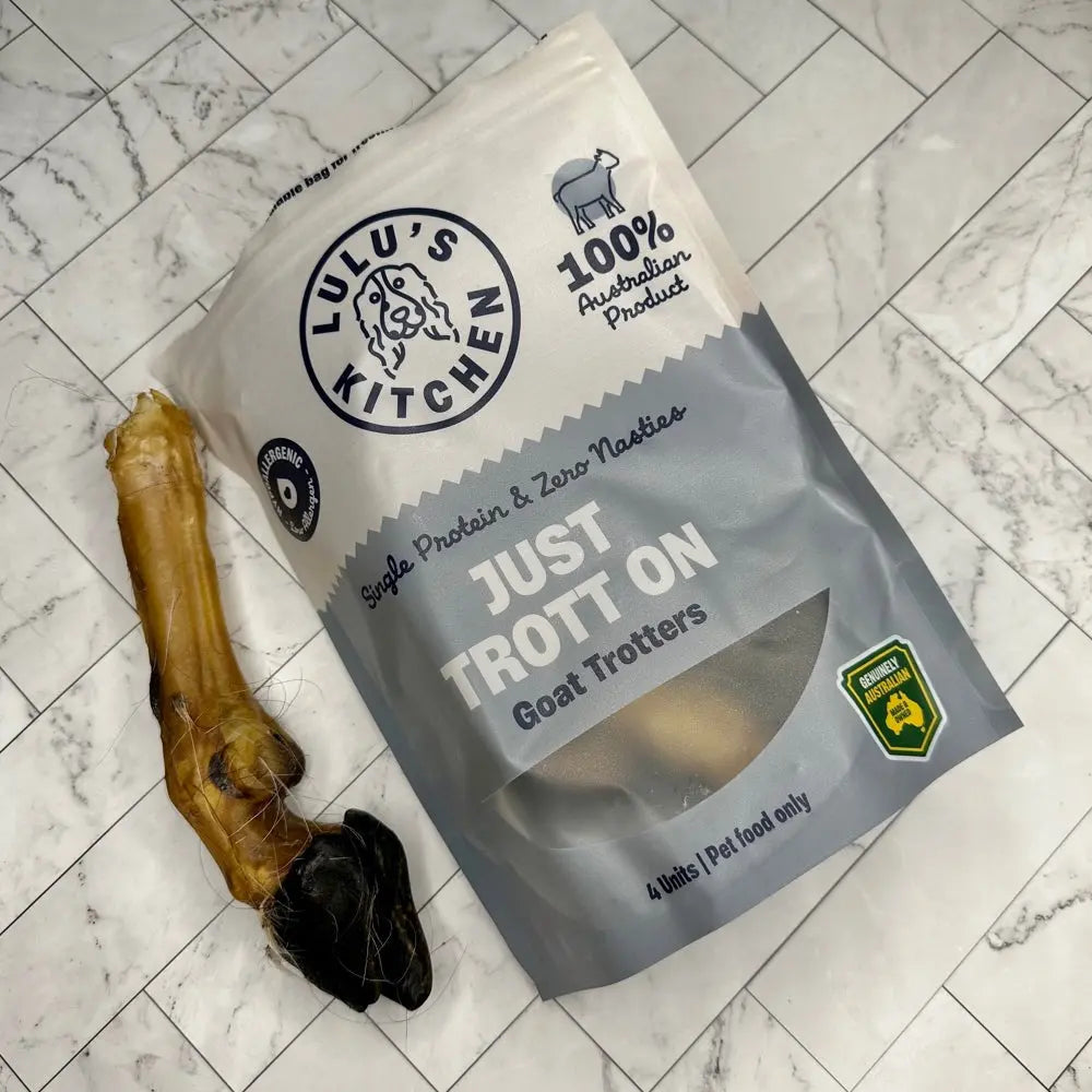 Lulu's Kitchen Premium Quality Just Trott On Australian Goat Trotters Dog Chew Treats
