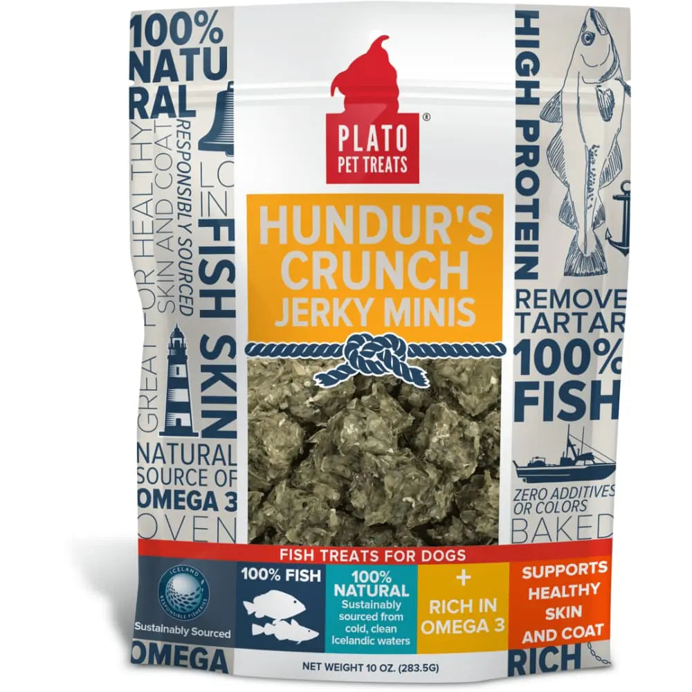 Plato Hundur's Mini Crunchy Fish Skin Jerky for Optimal Pet Health