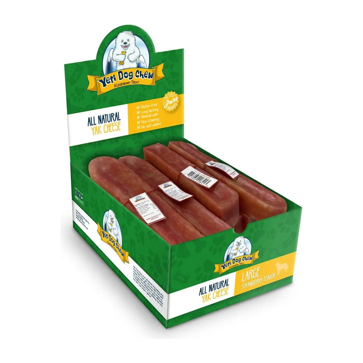 Yeti Premium All - Natural Large Yak Milk Cheese Dog Chews as Healthy Dog Treats