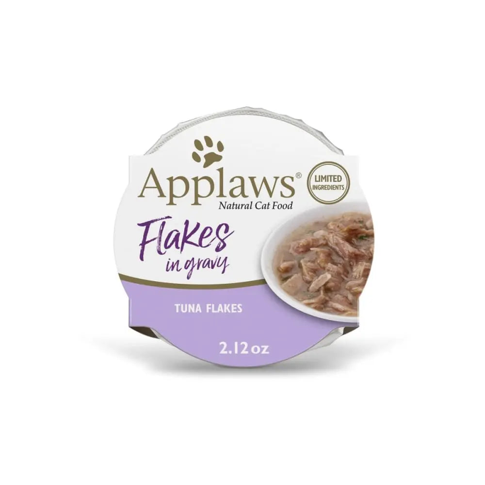 Applaws All - Natural Wet Cat Food with Tuna Flakes in Gravy, 2.12 - ounce Pots, Pack of 18