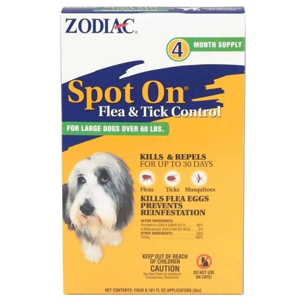 Zodiac Flea and Tick Spot-On for Large Dogs (Over 60 lb), Single Application