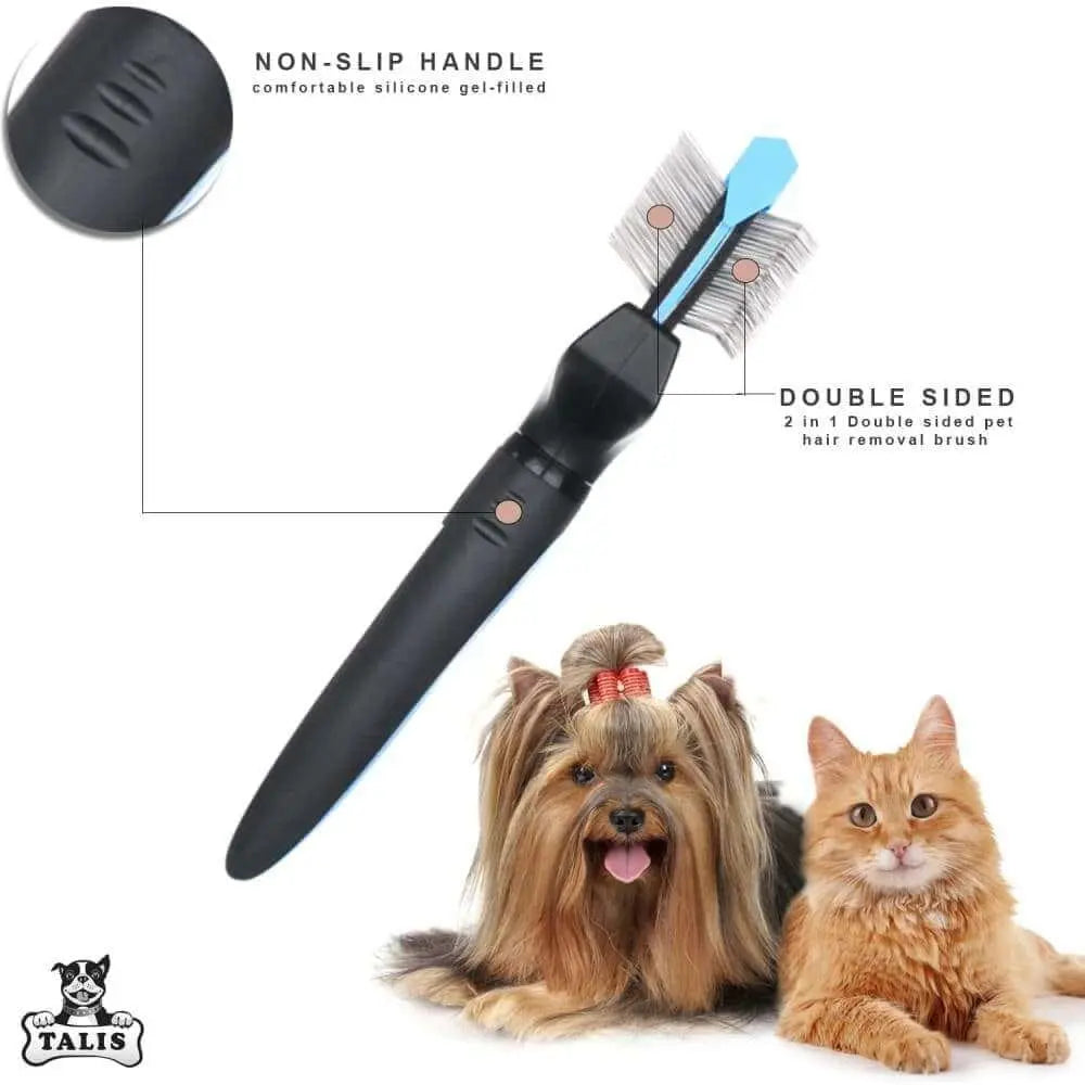 Double-Sided High-Quality Pet Comb for Dog and Cat Fur Shedding and Grooming