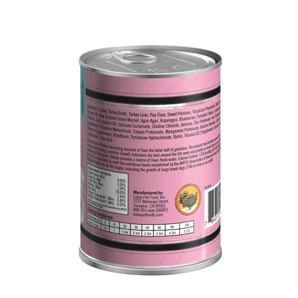Grain-Free Canned Lotus Turkey Loaf Dog Food, 12 Cans of 12.5oz