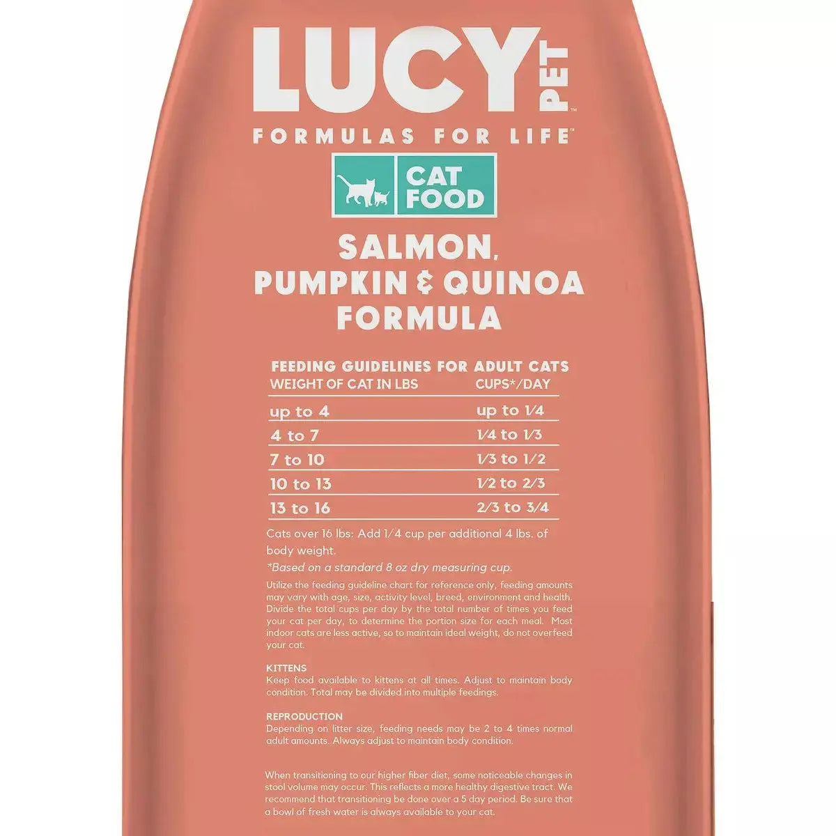 Lucy Pet Products Formulas for Life Premium Dry Cat Food with Wild Alaskan Salmon, Nutritious Pumpkin & High - Quality Quinoa