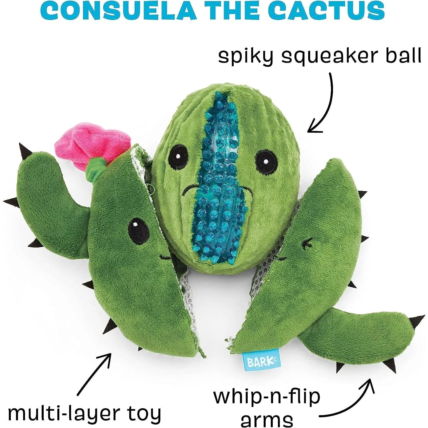 BARK's Fun-Filled Consuela the Cactus Interactive Dog Toy