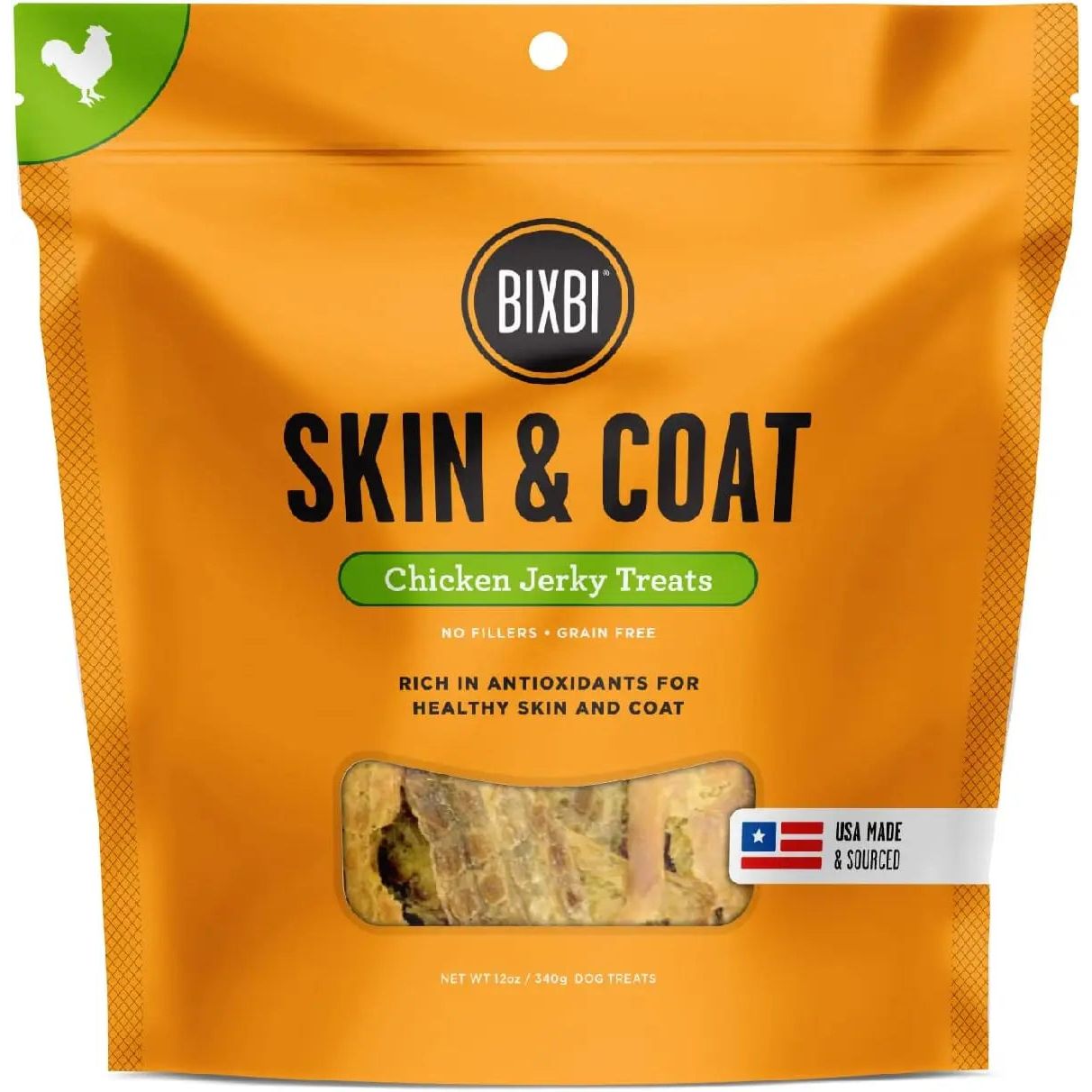 BIXBI Premium Grass - Fed Beef Jerky Dog Treats for Healthy Skin & Coat