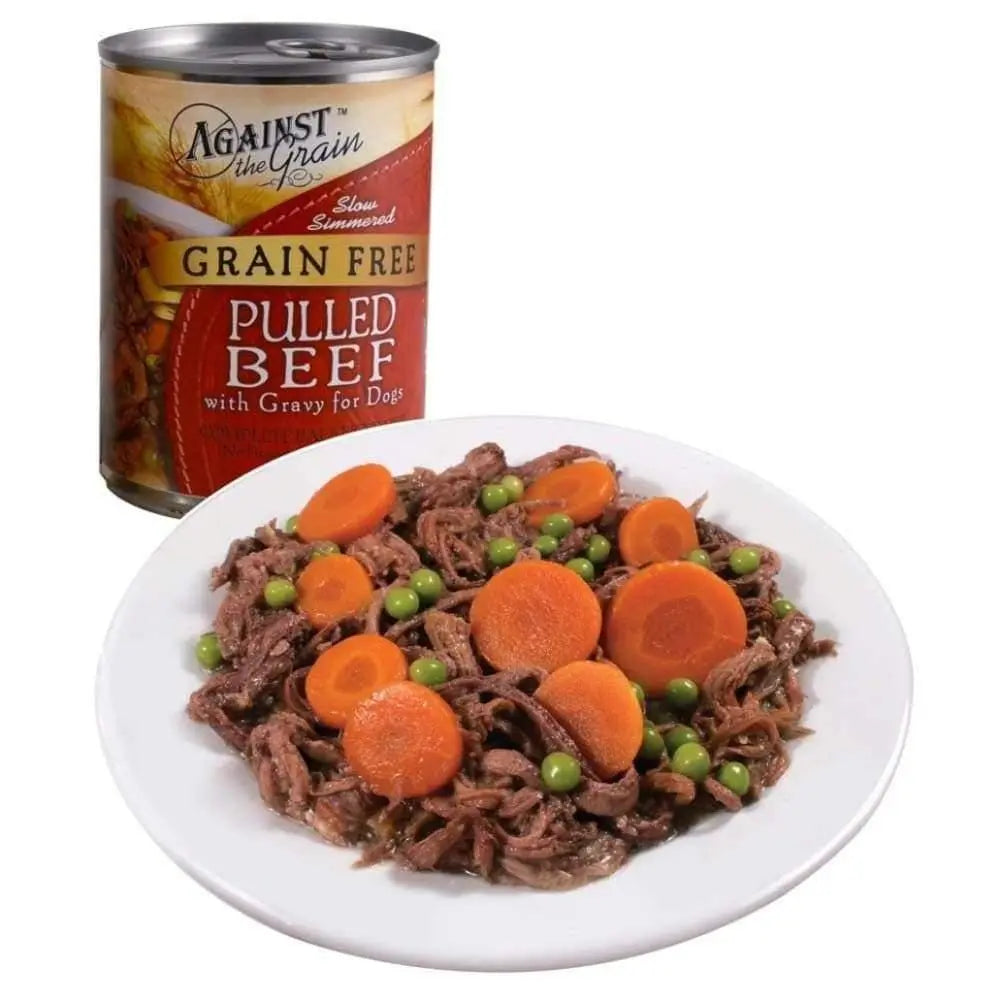 Premium Hand - Shredded Beef Dog Food in 12 - ounce Cans, Case of 12 Cans by Against the Grain