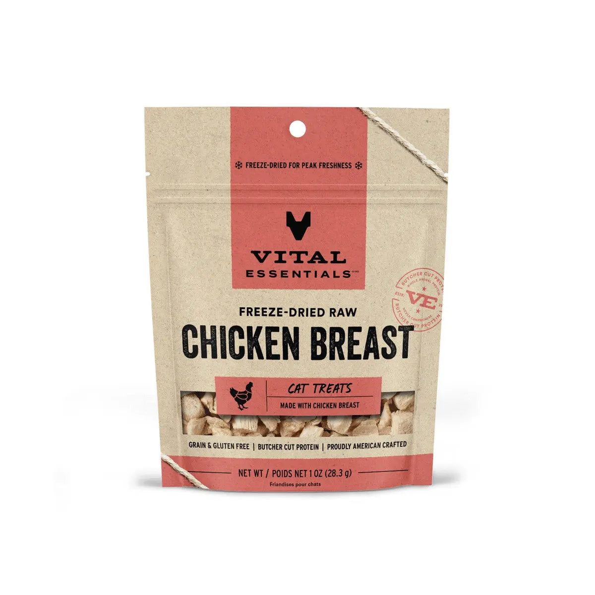 Vital Essentials® 1 oz Freeze-Dried Gourmet Chicken Breast Treats for Cats