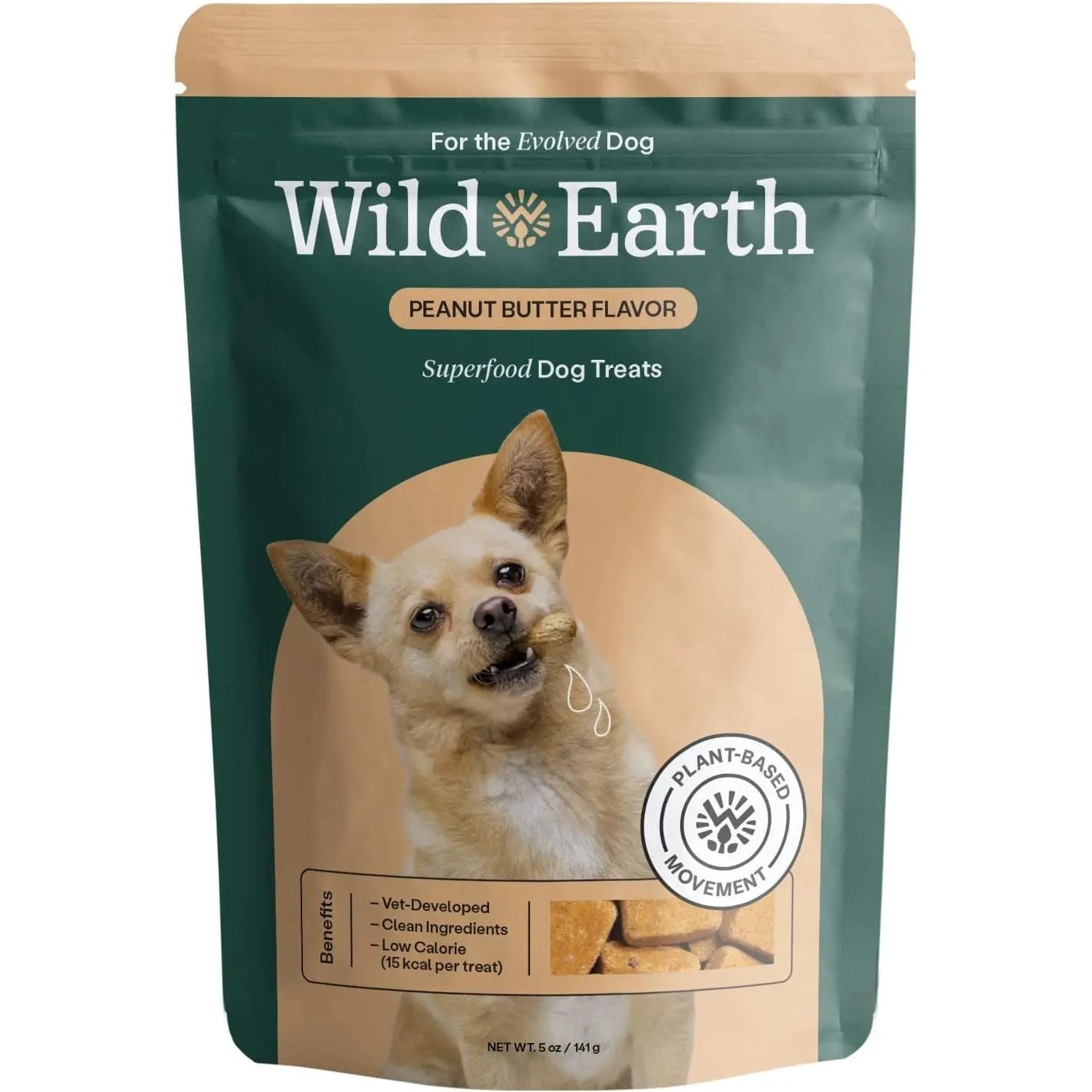 Wild Earth Premium Superfood Vegan Dog Training Treats Infused with Koji and Creamy Peanut Butter
