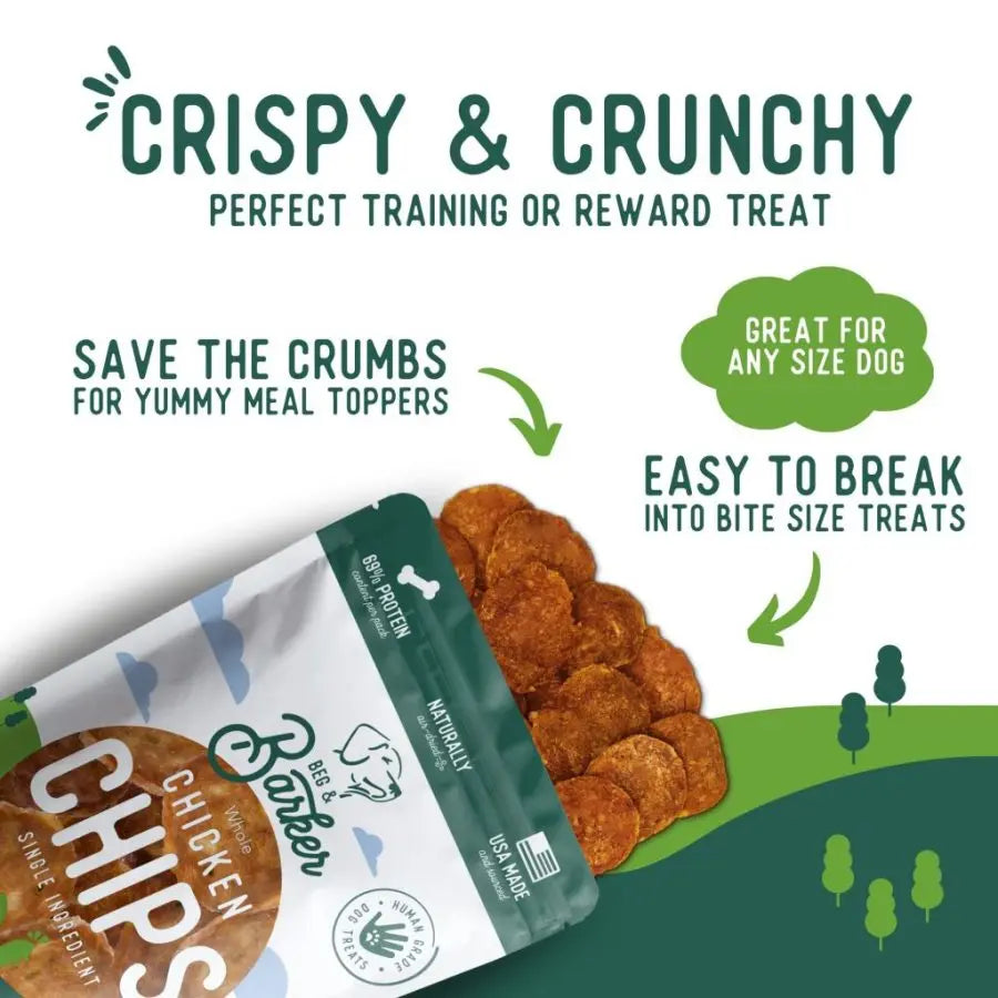 Beg & Barker All - Natural Air - Dried Whole Chicken Chip Dog Treats from USA