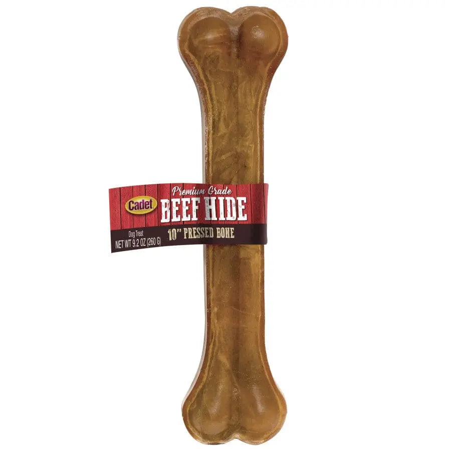 Cadet Premium Quality Pressed Beef Hide Bones - Ideal Dog Chews for Aggressive Chewers