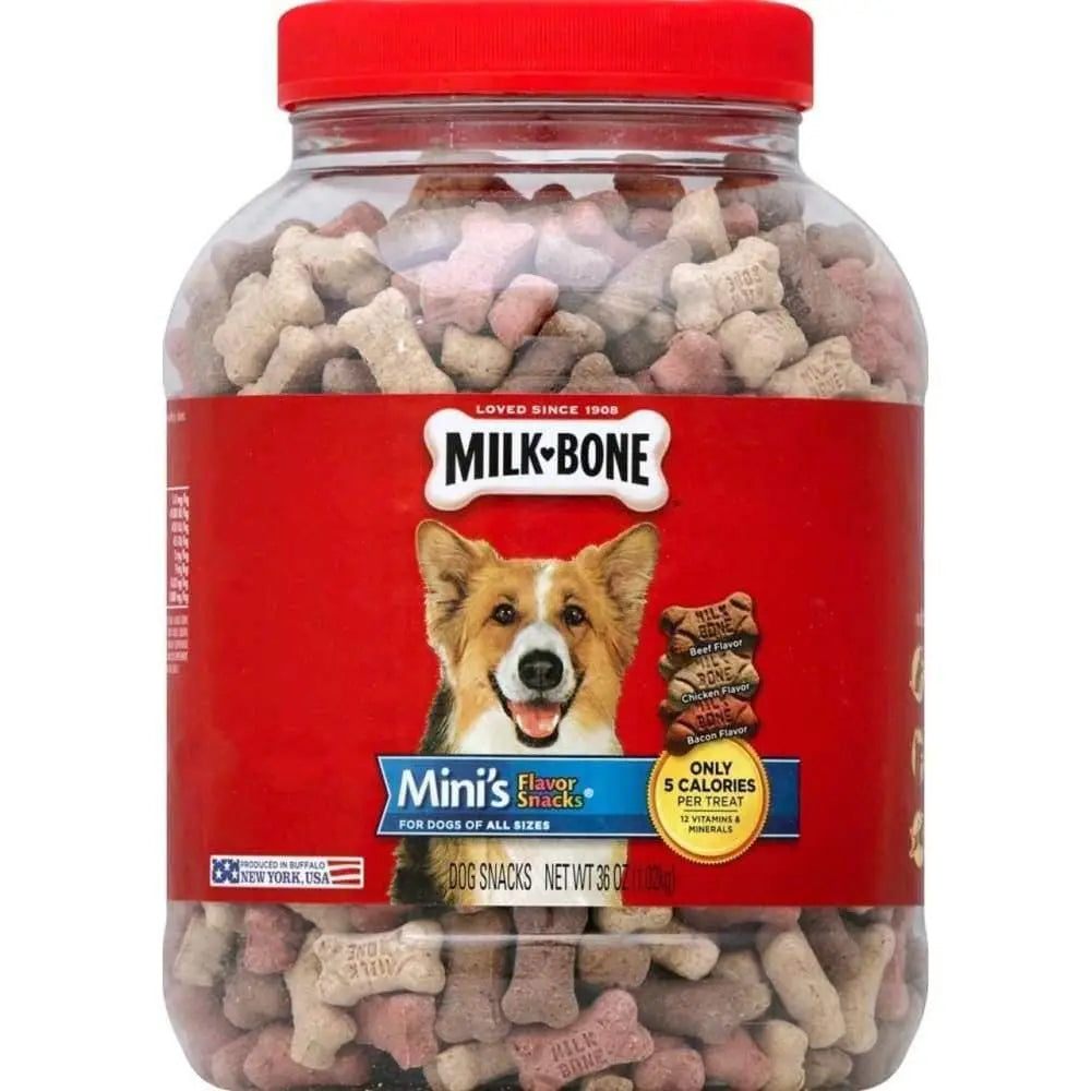 Milk-Bone Mini Flavor Snacks for Dogs - Small-Sized Dog Treats, 36 Ounce Pack