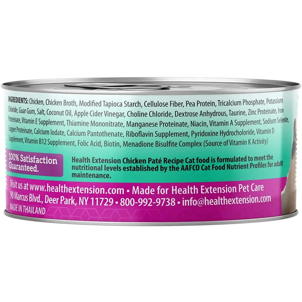 Health Extension Grain-Free Canned Chicken Pate Recipe Cat Food, Pack of 24 with 2.8 oz Each