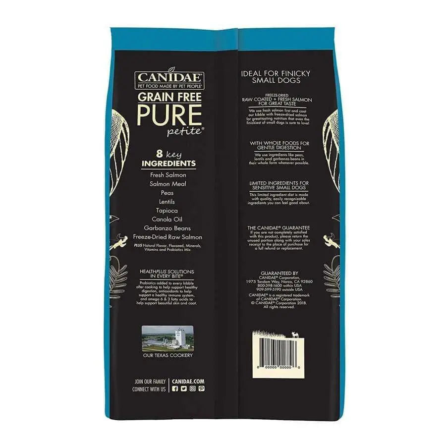 CANIDAE PURE Grain-Free Dry Dog Food for Small Breed Adult Dogs, Raw Coated with Freeze-Dried Salmon