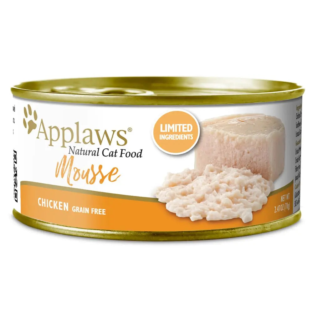 Applaws 2.47oz Canned Natural Wet Chicken Mousse Cat Food, 24-Pack