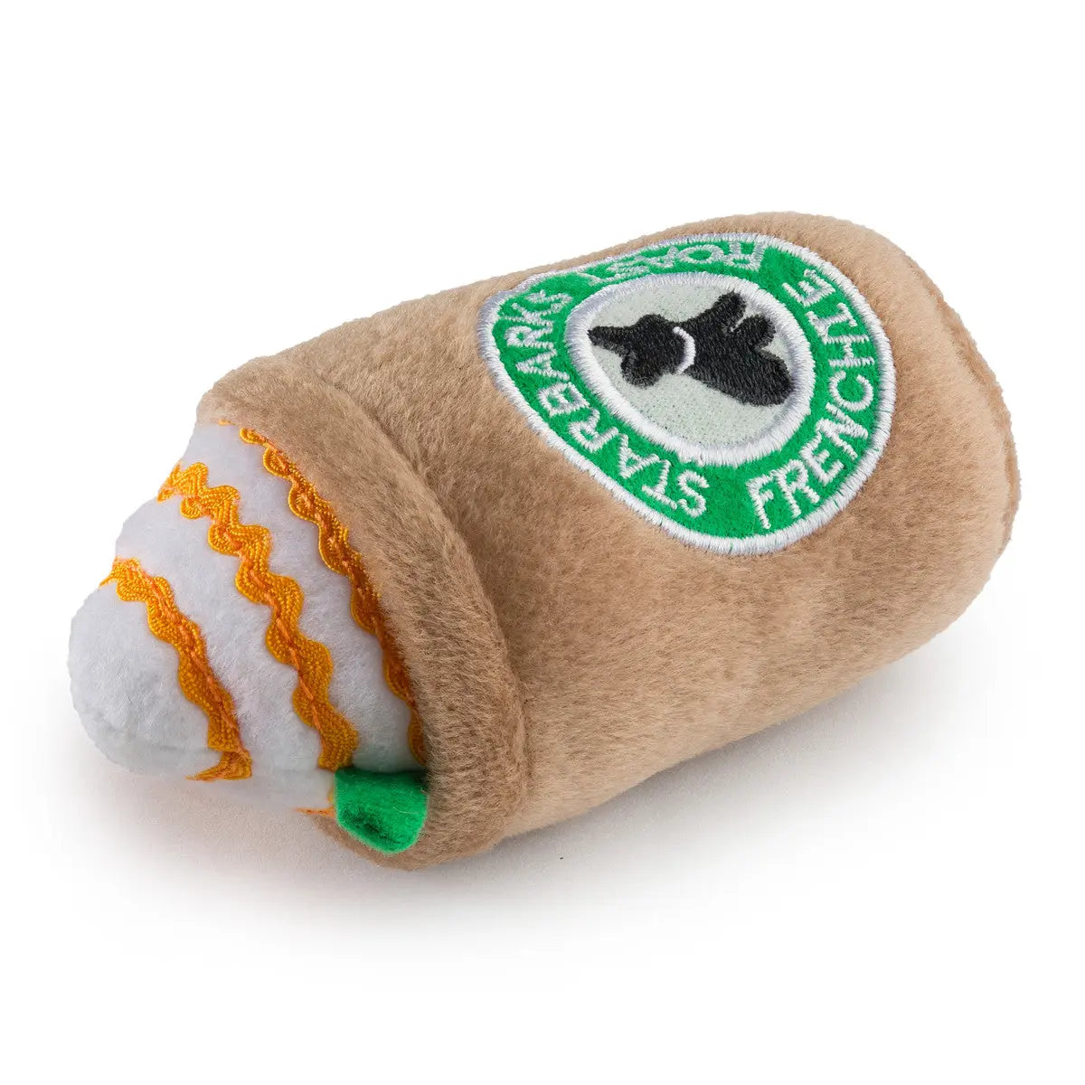 Haute Diggity Dog Premium Starbarks Straw Brown Frappawcino Plush Dog Chew Toys