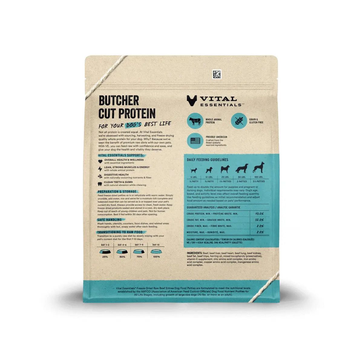 Vital Essentials® 30 oz Freeze-Dried Raw Beef Dog Food Patties for Optimal Health