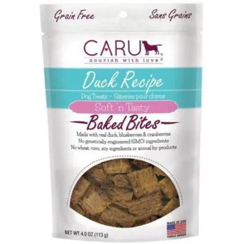 Caru Premium Grain-Free Soft and Delicious Baked Bites Dog Treats with Duck Recipe