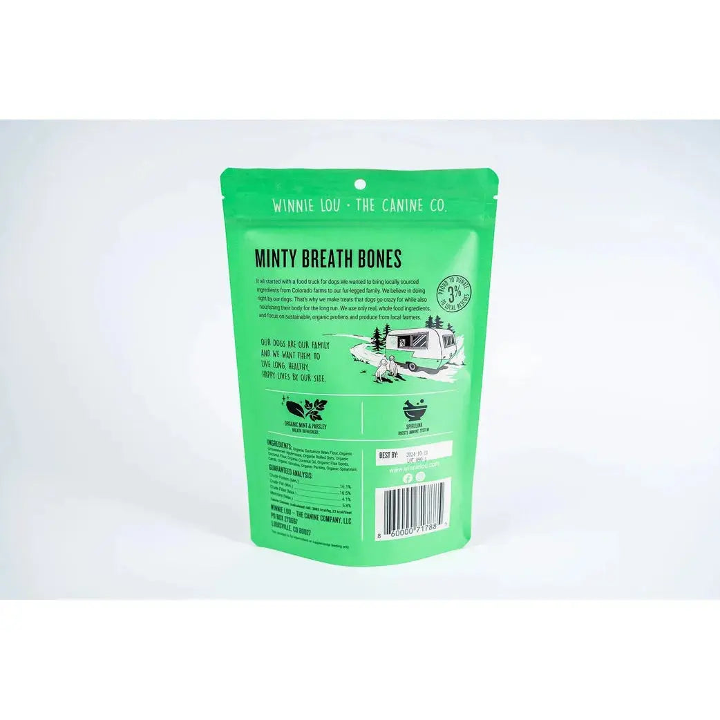 Winnie Lou Premium Minty Breath Bones - Delicious Dog Treats (6.4 oz)