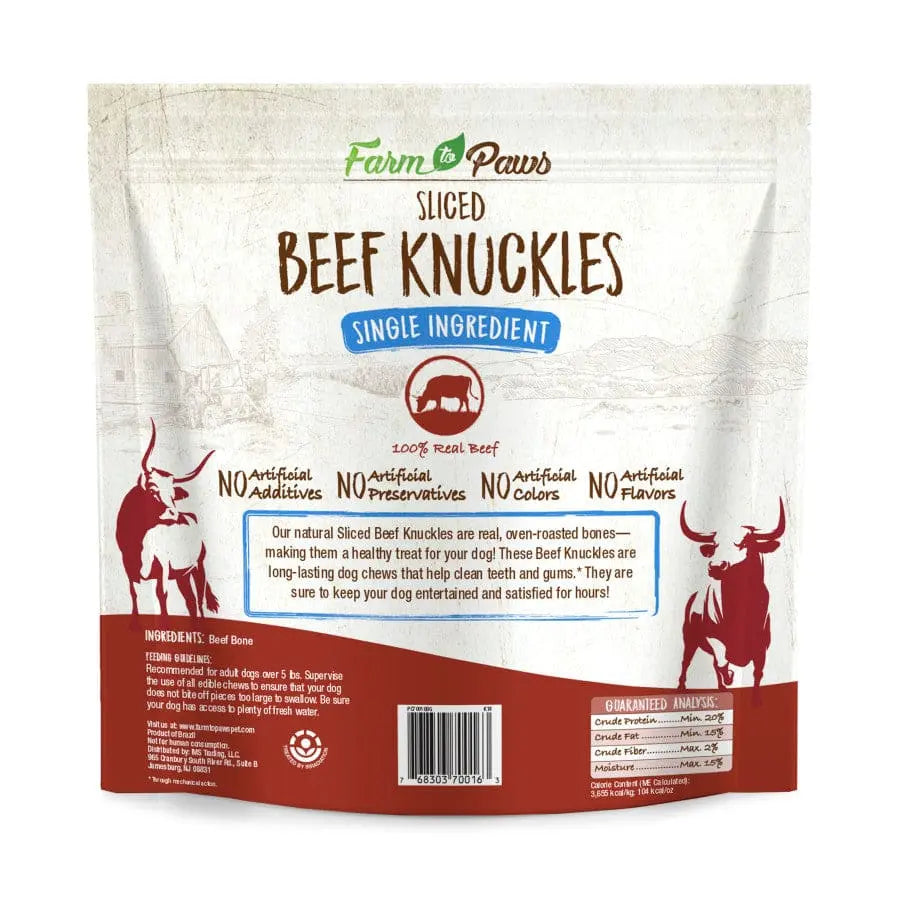 Cadet Farm to Paws Oven-Roasted Sliced Beef Knuckle Bones - Natural Long-Lasting Dog Chews
