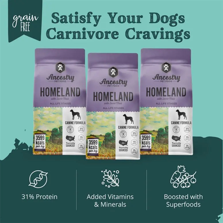Ancestry Premium Grain - Free Dry Kibble Dog Food with Lamb Meal and Sweet Potato Formula