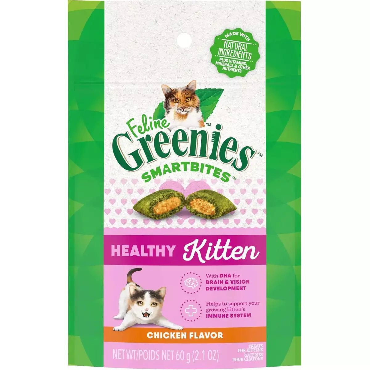 Greenies Feline Smart Bites Chicken Flavored Healthy Treats for Kittens