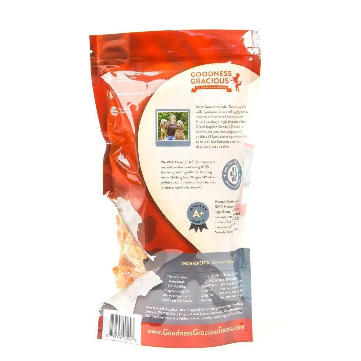 Goodness Gracious 5oz Hula Lula Human - Grade Chicken Jerky for Canines
