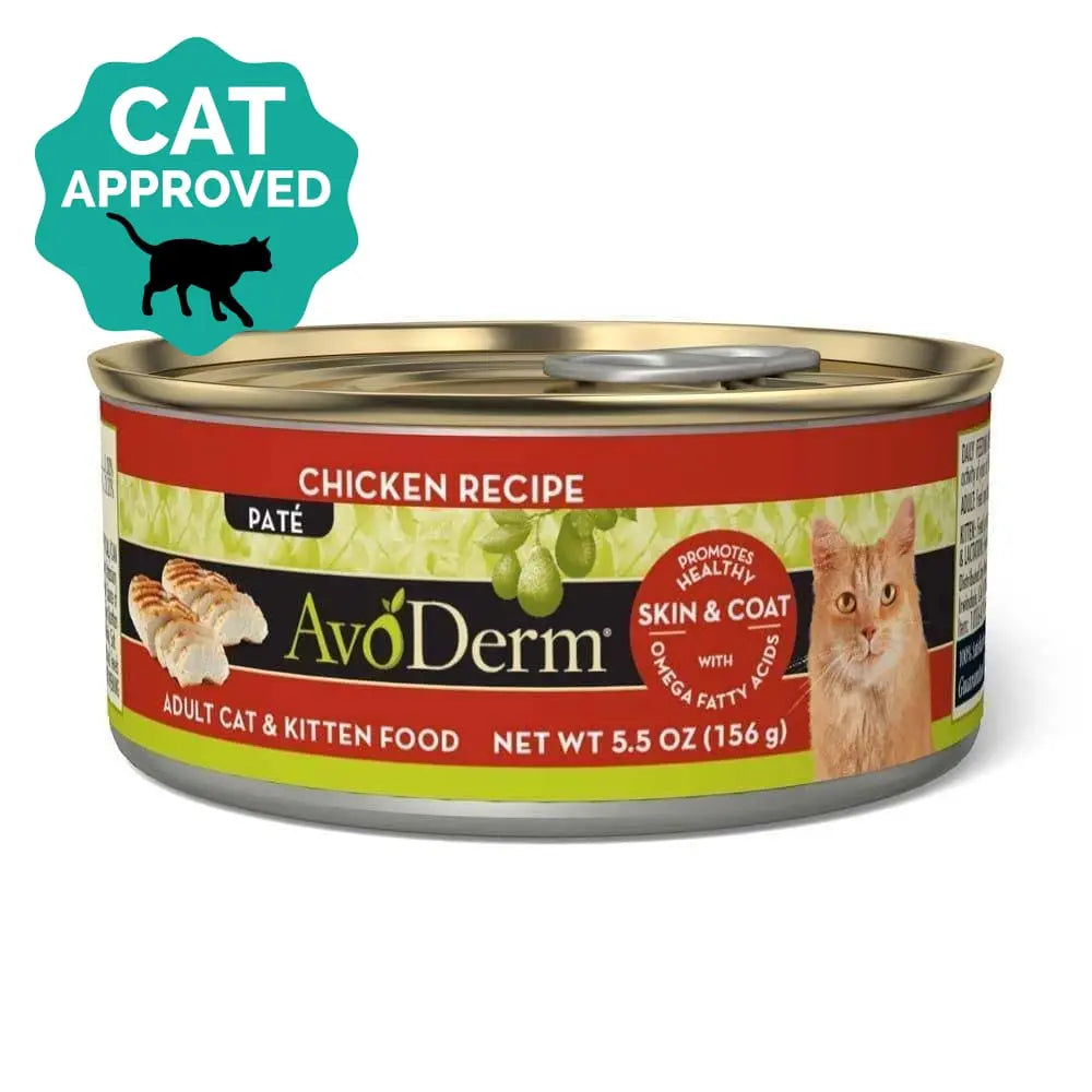 AvoDerm Natural Canned Chicken Formula Cat Food, Pack of 24 Cans, Each 5.5 Ounces