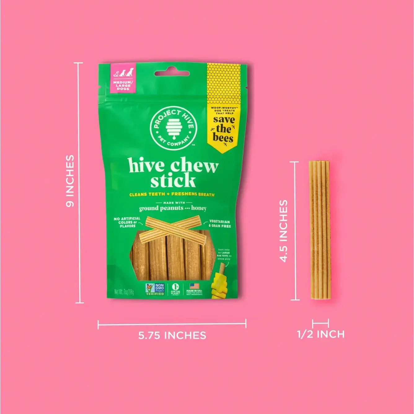 Project Hive Pet Company's All - Natural, USA - Made Hive Dog Chew Stick Canine Treat