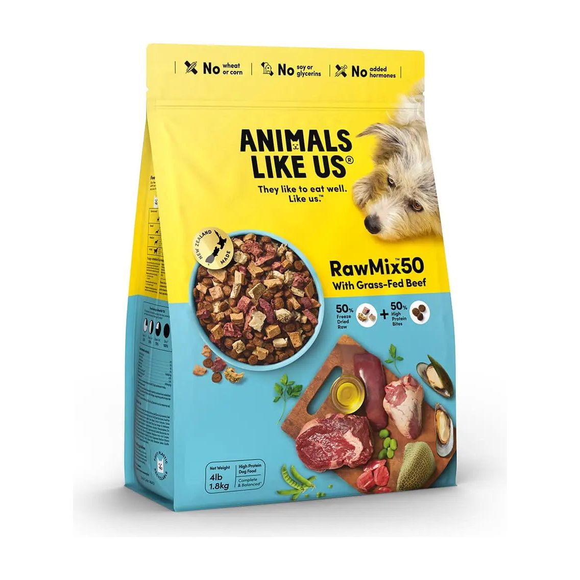 Animals Like Us 4 lb Freeze - Dried RawMix50 Grass - Fed Beef Dog Food