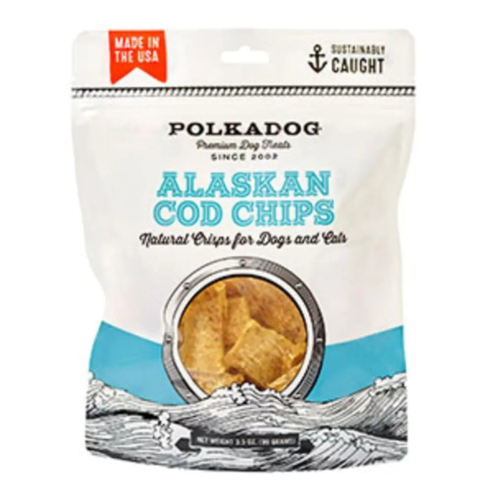 Polka Dog 3.5oz Bag of Crunchy Alaskan Cod Treats for Dogs & Cats