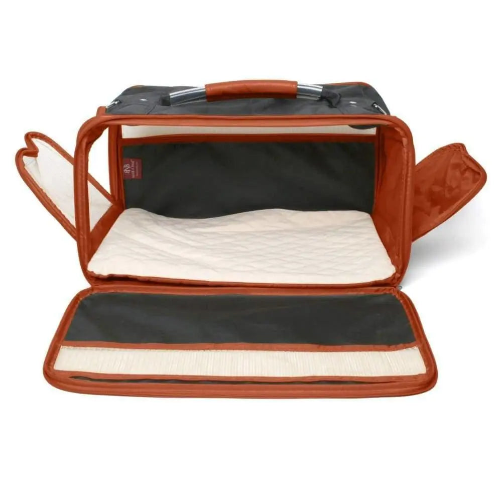 Bark-n-Bag Premium Black/Saddle Cotton Canvas Classic Pet Carrier for Dogs and Cats