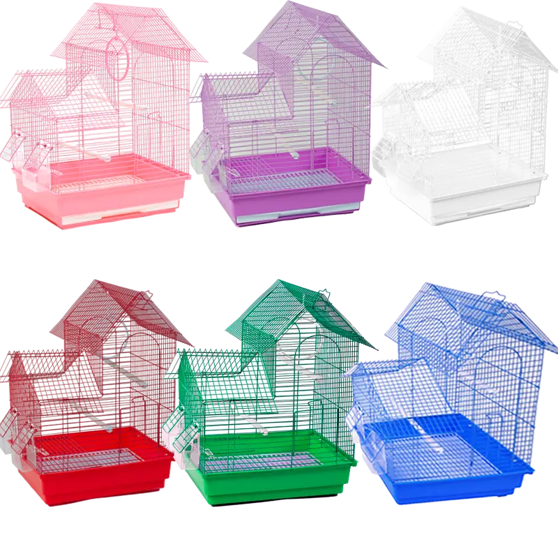 A & E Cages 6-Pack Assorted Happy Beaks House Top Bird Cages, 14In X 11In X 18In