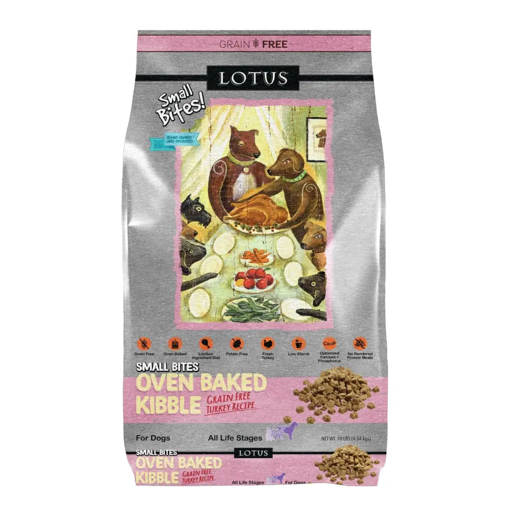 Lotus Grain-Free Oven-Baked Small Bites Dry Dog Food with Turkey Recipe