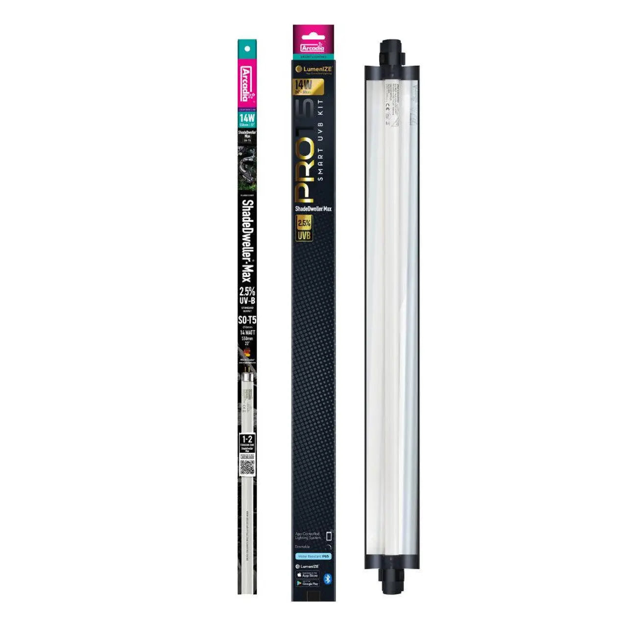 LumenIZE Professional T5 UVB Maximum Kit for Shade - Dwellers, Featuring 2.5% UVB Output and 14 - Watt Power