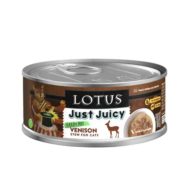 Lotus Grain-Free Canned Cat Food - Just Juicy Venison Stew for Feline Delight