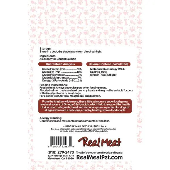 The Real Meat Company 3-Ounce Air-Dried Dog Treats with Salmon Skin