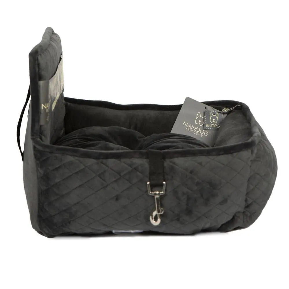 Large Quilted Dark Grey Car Seat Bed for Dogs