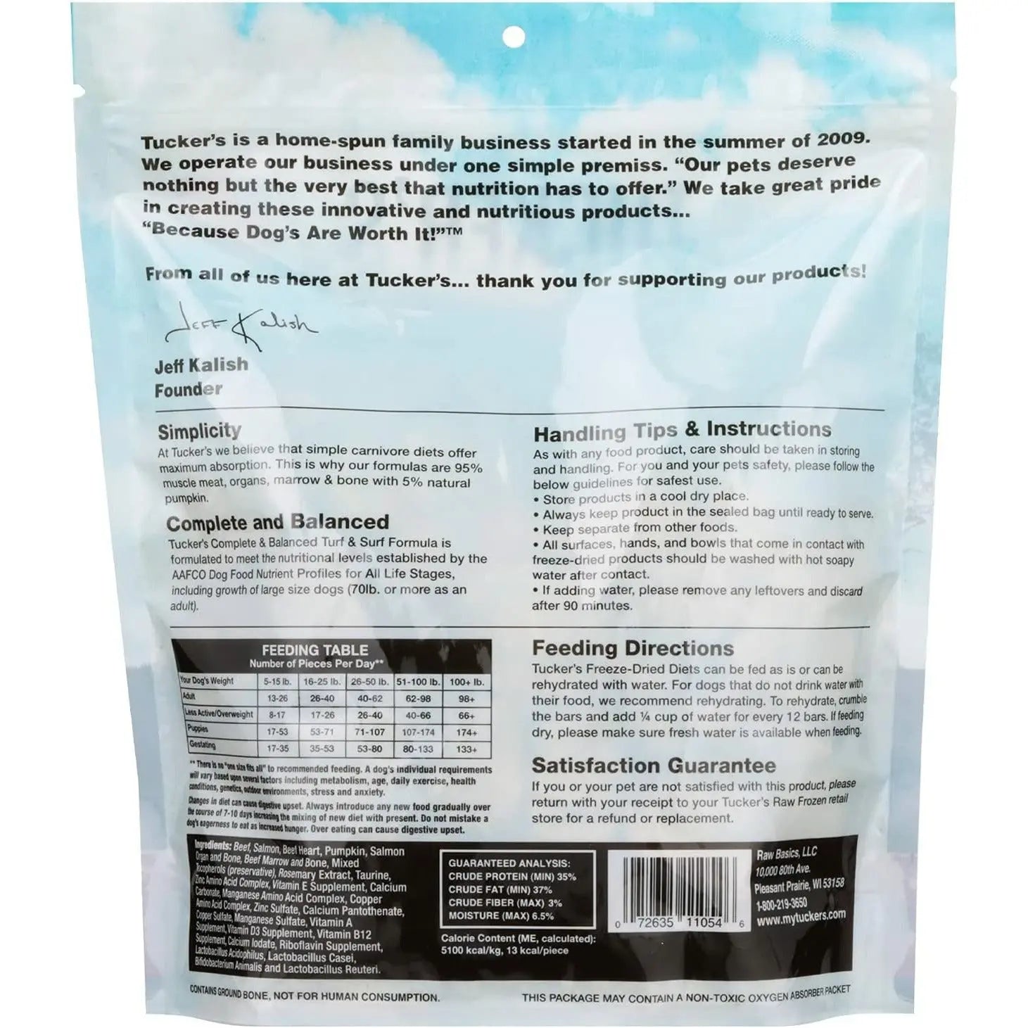 Tucker's® Freeze-Dried Dog Food - Turf & Surf Formula, 14-Ounce Package for Canine Nutrition