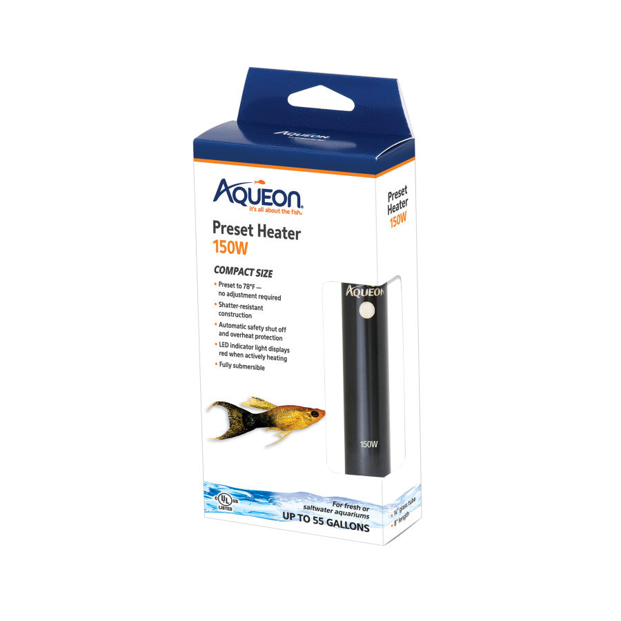 Aqueon Fully Submersible Preset Aquarium Heater with Auto Shut - off