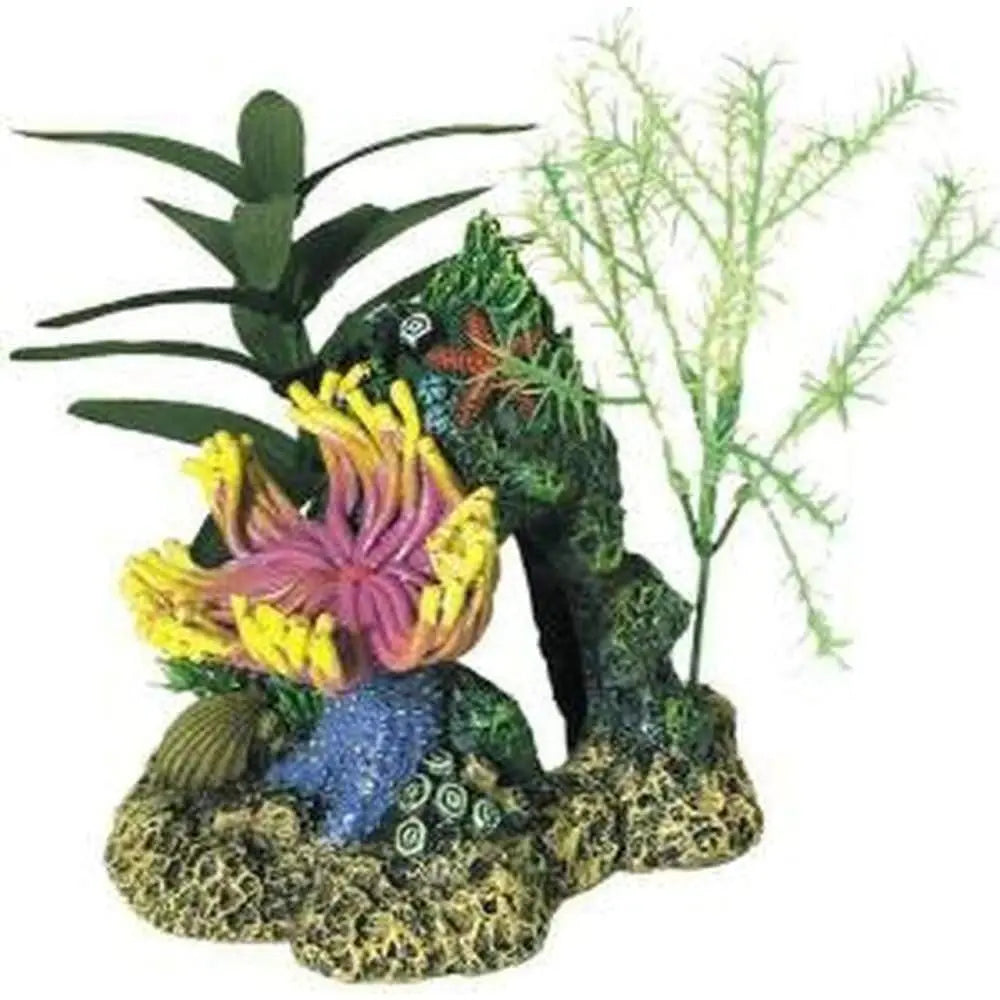 Blue Ribbon Exotic Aquatic Decor - Indonesian Anemone Cave With Decorative Plants for Terrariums and Aquariums