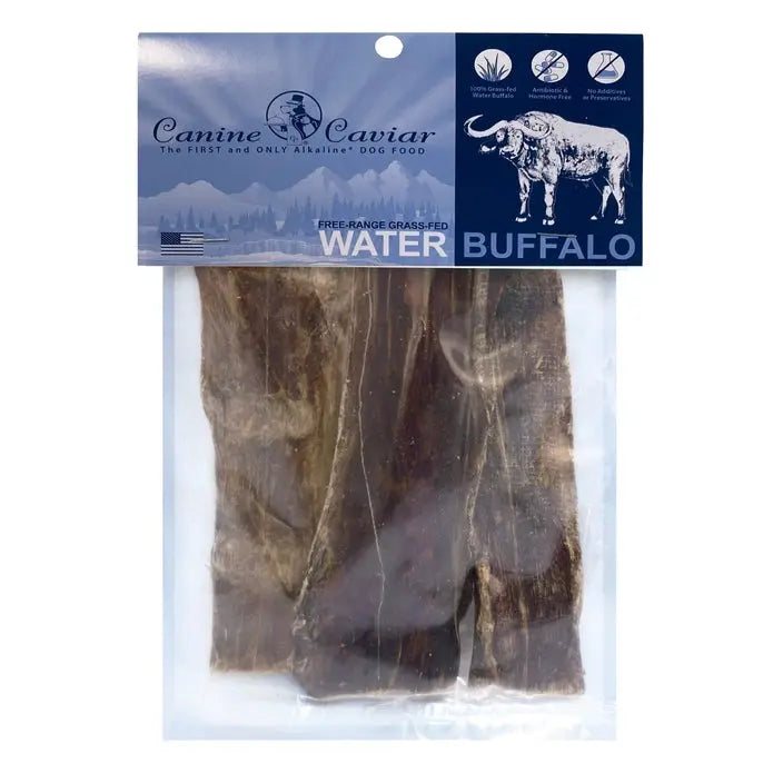 Canine Caviar Premium Water Buffalo Jerky Flat Dog Treats - 3 Pack, Each 6 Ounces